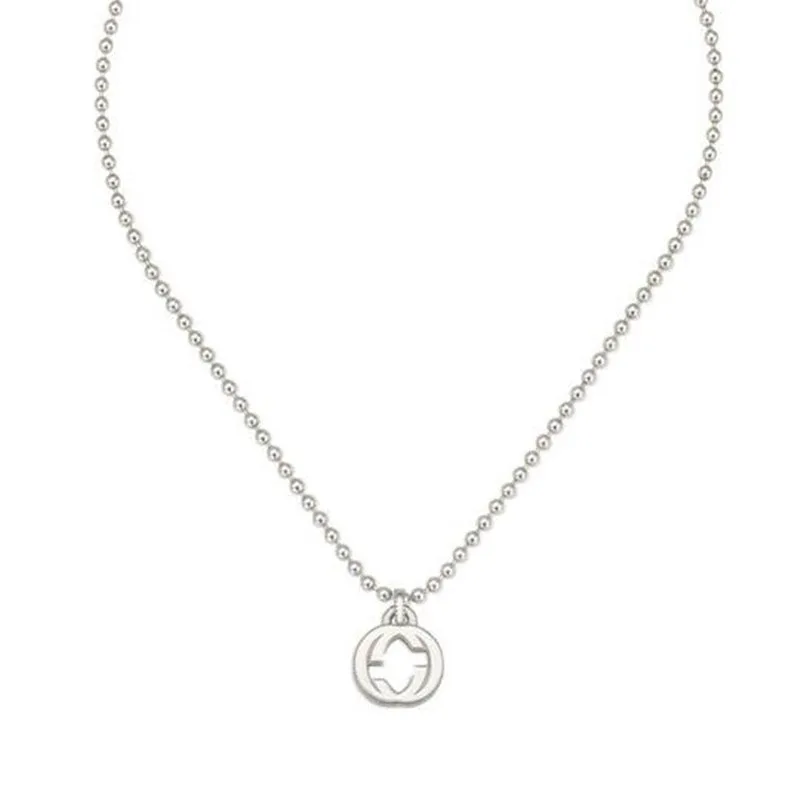 

Ms s925 pure silver 1:1 classic fashion charm beads letter necklace jewelry