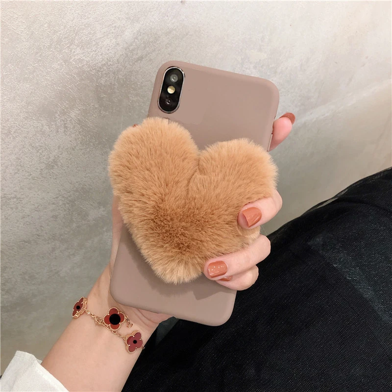 Роскошный милый плюшевый мягкий чехол из ТПУ с сердечками для Huawei Honor 8A 8S 8X 8C 9X 7X 10i