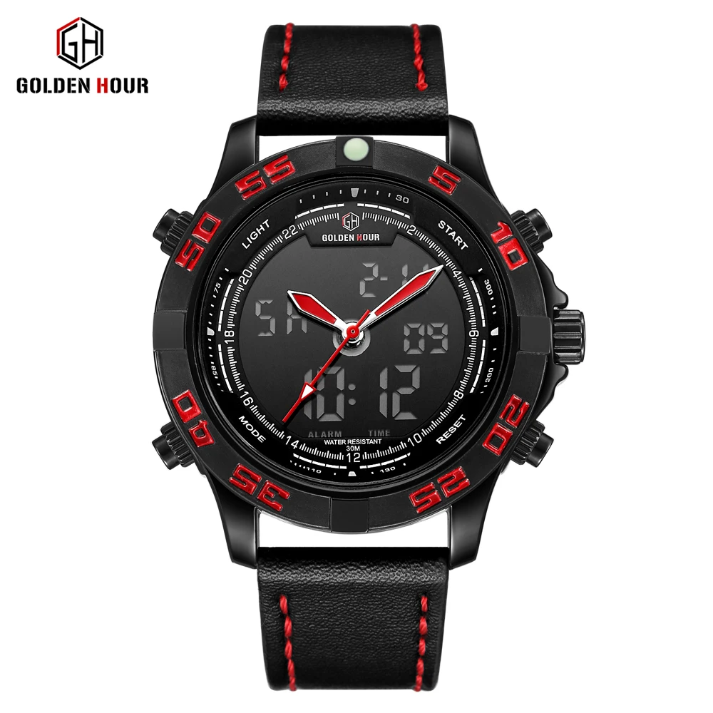 Reloj Hombre 2019 GOLDENHOUR мужские часы кварцевые спортивные военные модные наручные