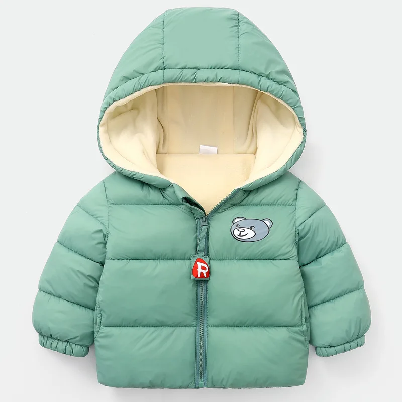 

Children's Winter Jacket Plush Rainbow Color Kids Down Cotton Boy Jacket Hooded Childrens Jacket Baby Girl Coat Boys Clothing