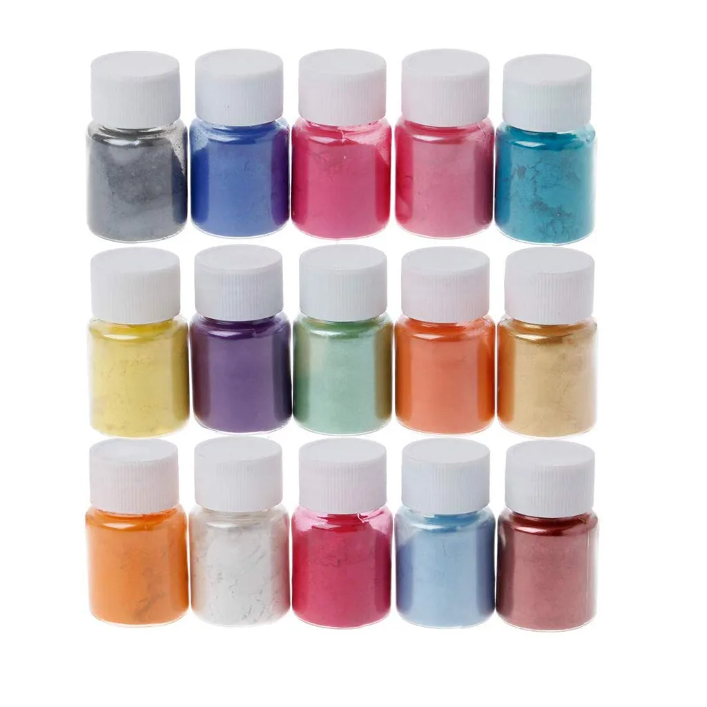 15 Colors Powder Dyes Epoxy Resin Pearl Natural Micas Pigment For Diy Filling Tools Multi Functional Art Glitters | Дом и сад