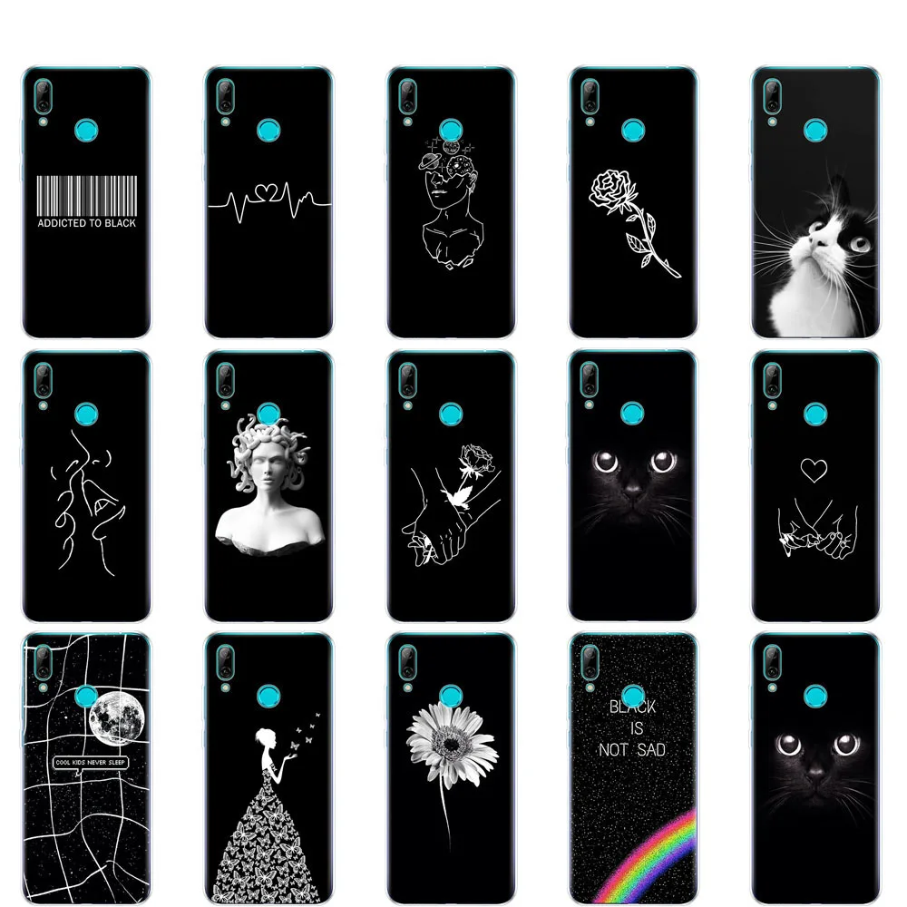 Case for Huawei y7 2019 case Silicon TPU Cover Soft Phone cover For Y7 prime y7pro bumper copas shockproof black | Мобильные