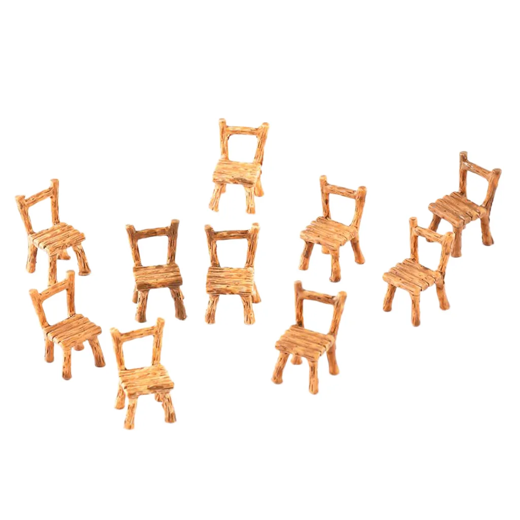 Модель домашнего стула из смолы 10x для сказочного парка сада