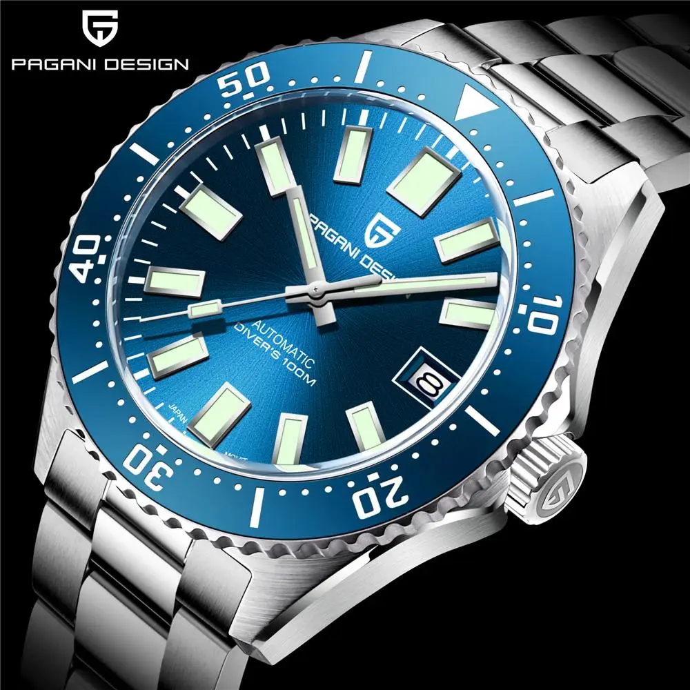 

PAGANI DESIGN New Mens Watch Luxury Mechanical Wristwatch 100M Waterproof Sapphire Glass Sports Automatic Luminous montre homme