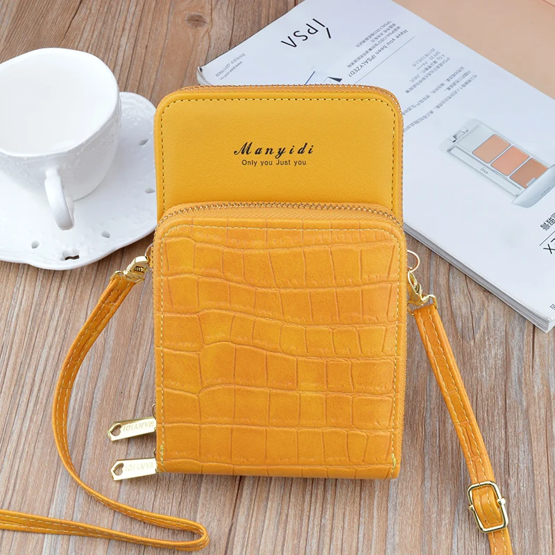

Women's Mini Crossbody Bag New Phone Bag PU Leather Shoulder Bag Simple Fashion Crocodile Pattern Messenger Zipper Wallet Women