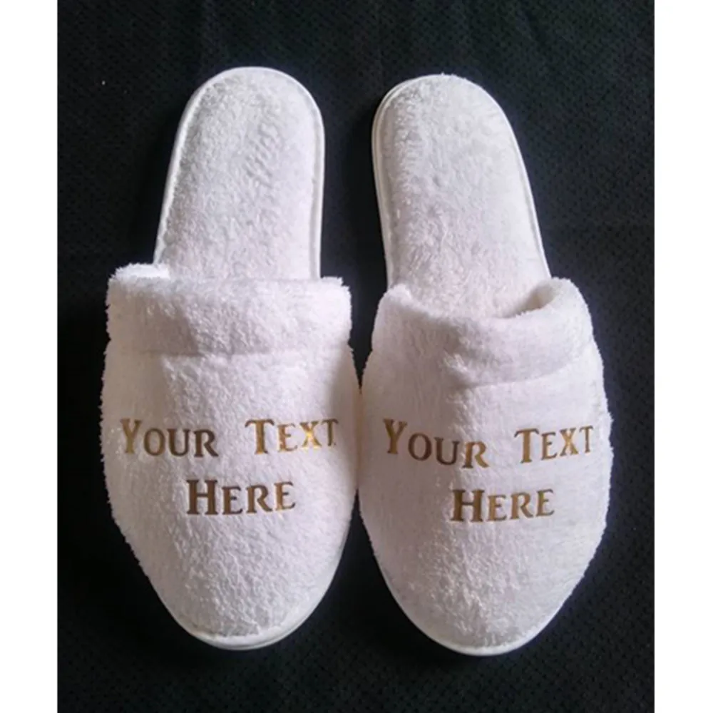 Тапочки свадебные с индивидуальным логотипом имени для невесты куриные шлепанцы