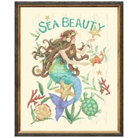 sea beauty cross stitch kits mermaid 18ct 14ct 11ct light yellow fabric cotton thread diy embroidery kit home wall decoration