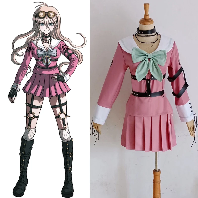 

Косплей «сделай сам» DanganRonpa V3, убивающая гармония, Iruma костюм по аниме Miu, женское платье, косплей, розовая юбка, Хэллоуин, школьная форма, на з...