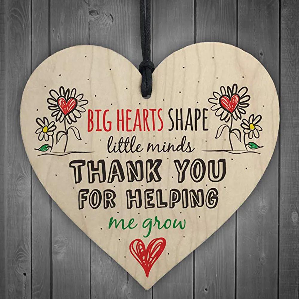 Подвесная деревянная тарелка с надписью Christmas Thank You's Help Me Grow Love Heart Wood подарок