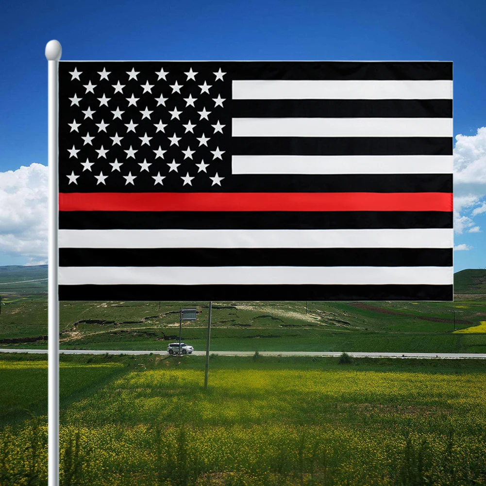 Thin Blue Line USA Flag Brass Grommets Bright Color UV Fade Resistant American Police Honoring Law Enforcement Officers | Дом и сад