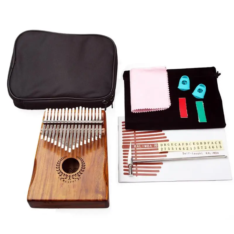 

High Quality Wood 17 Keys Kalimba Thumb Piano Mbira Body Musical Instruments With Learning Book Kalimba Piano Thumb piano