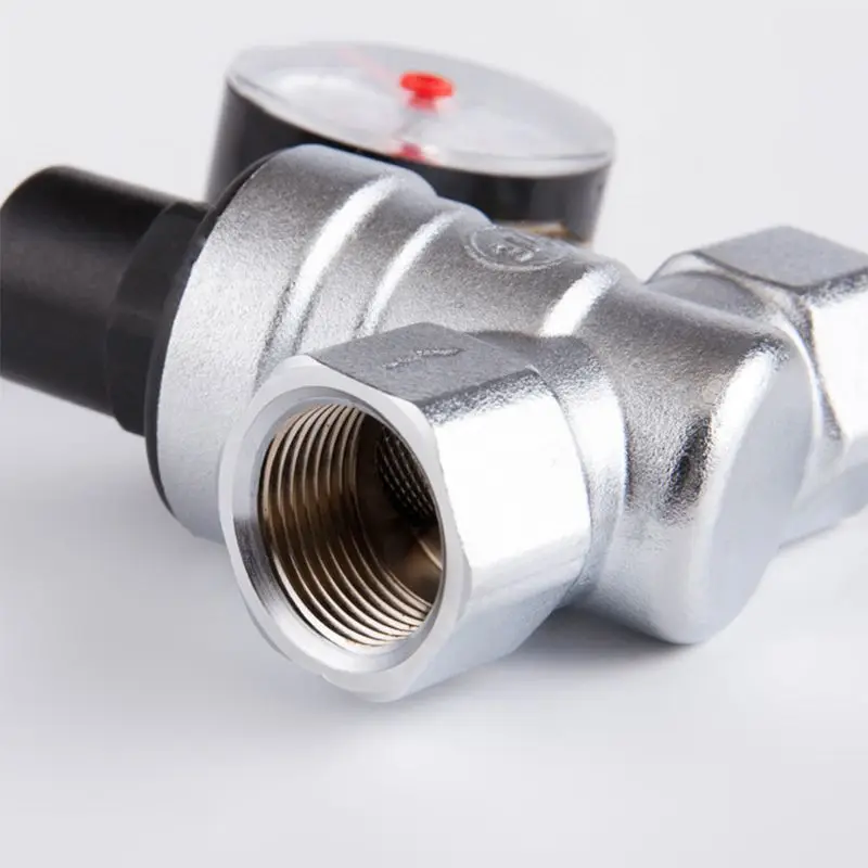 

DN15/20 Water Pressure Reducing Valve Regulator 3/4 Brass Coopper Chrom with Gauge