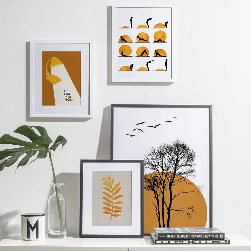 Скандинавская картина с зимним утром искусство на стену принтом в скандинавском