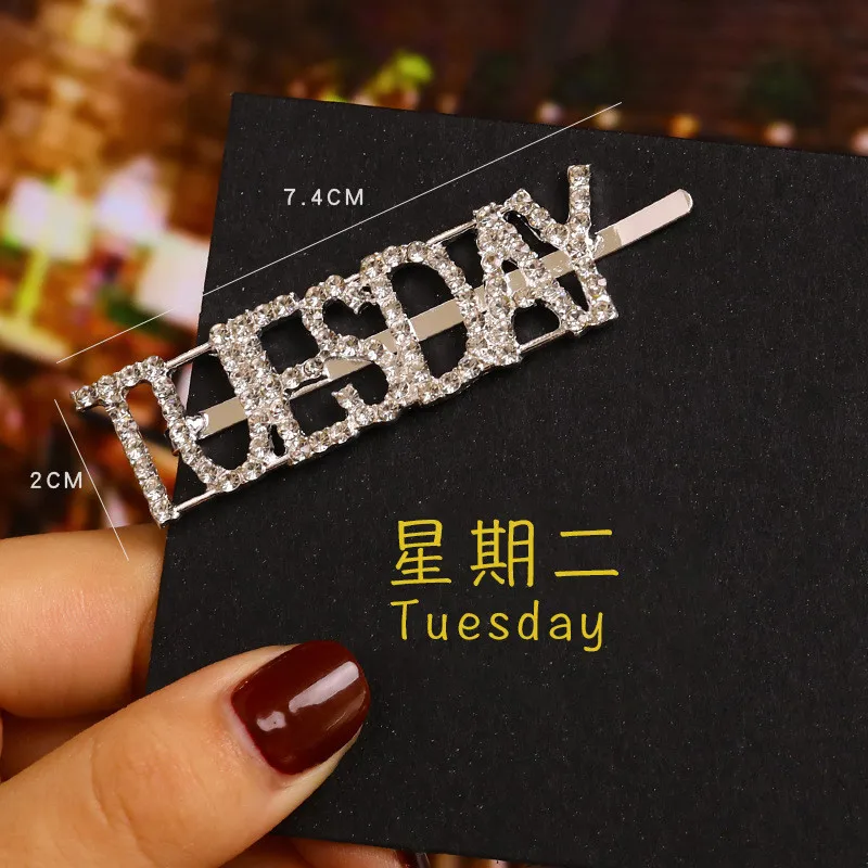 1 шт. заколки для волос с надписью на светящей неделе | Украшения и аксессуары