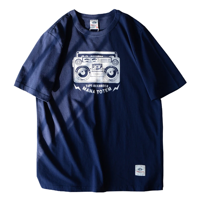 

Men T-shirt 2021 New Arrival Summer Radio Pattern Male T-shirts Cotton Teenage Boys Korean Style Yellow White Brown T32