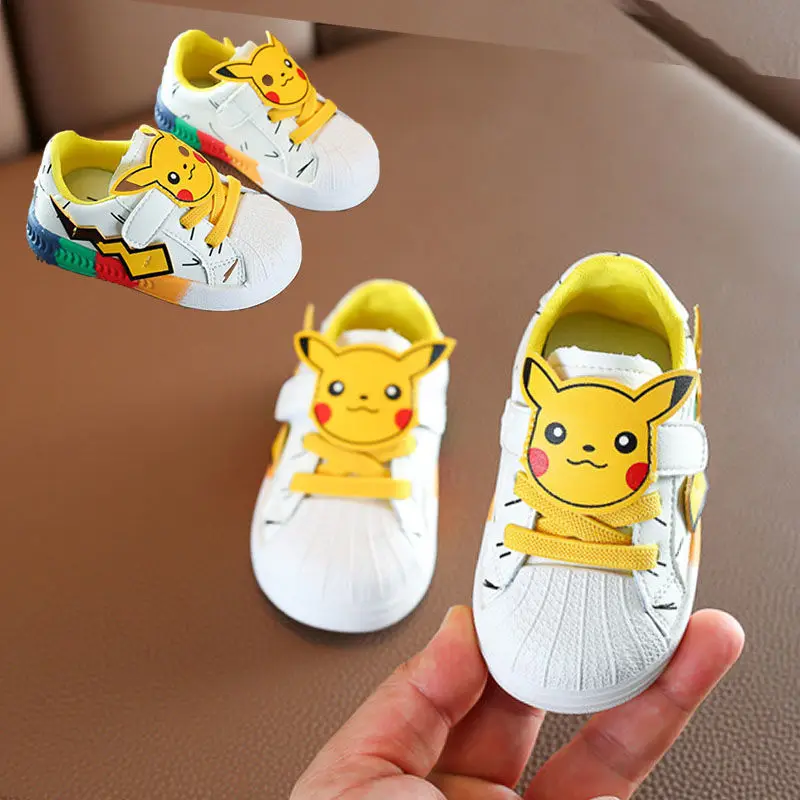 Детская спортивная обувь Pikachu повседневная для малышей модные Мультяшные