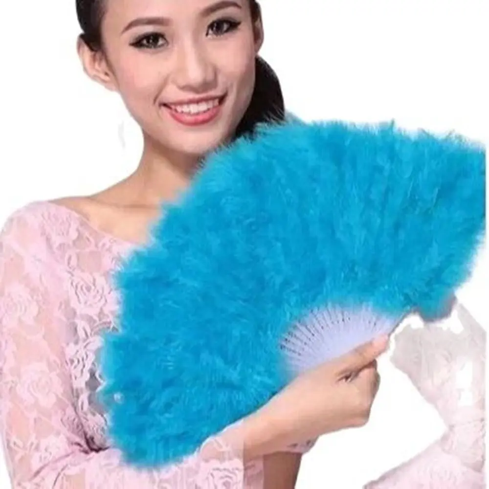 Веер для Хэллоуина вечеринки красивое перо реквизит танцев складной веер с