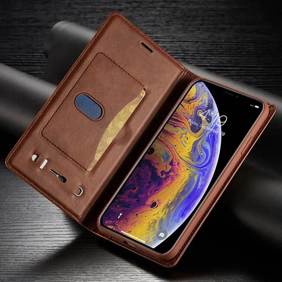 Роскошный кожаный флип-чехол смешанных цветов для IPhone X XS XR XS Max Phone Чехол для iPhone 6 6s 7 8 Plus, чехол-кошелек