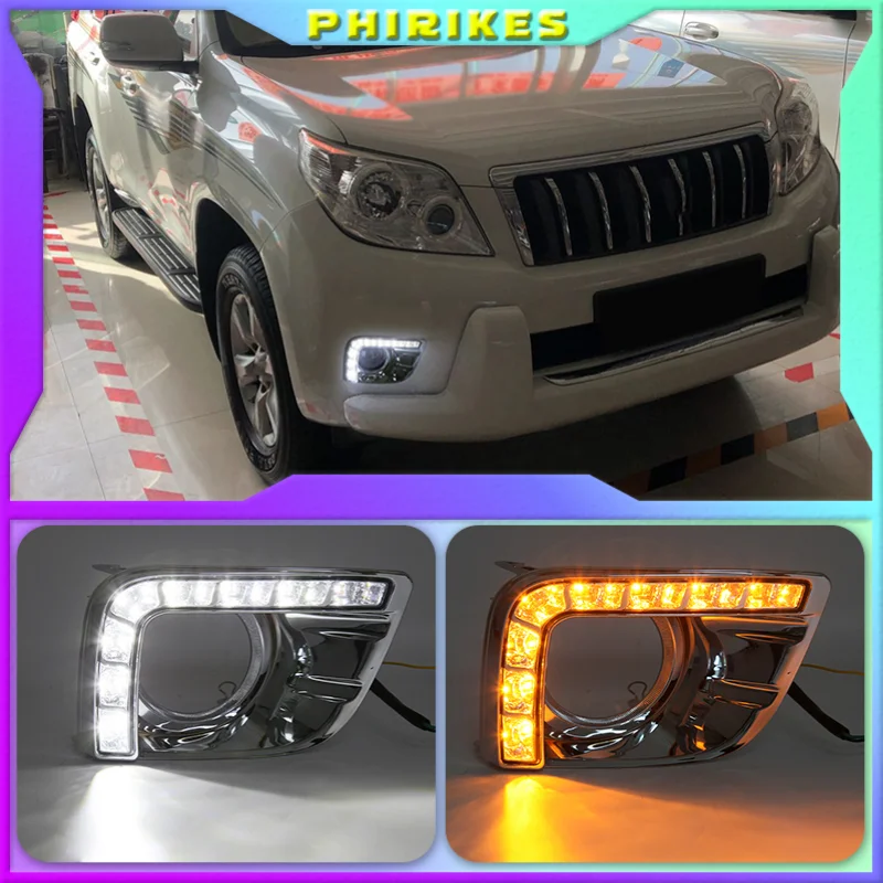 

Противотуманные фары для Toyota Prado 150 Fj150 LC150 2010-2013 Land Cruiser DRL, светодиодсветодиодный фары дальнего света, дневные ходовые огни
