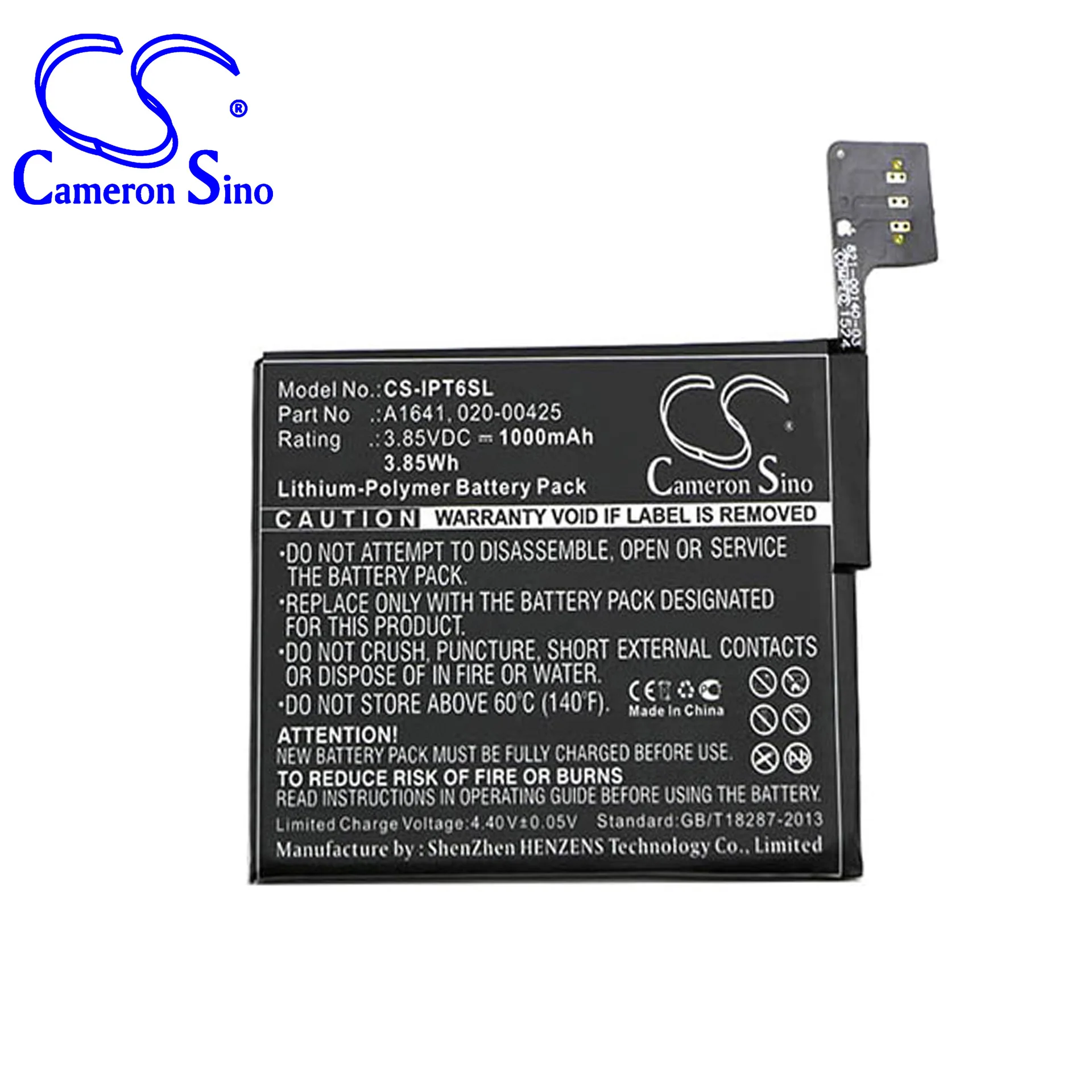 CameronSino for iPod touch 6th generation A1574 020-00425 A1641 battery