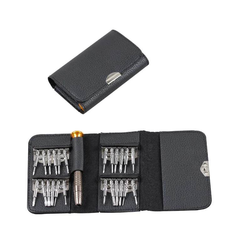 

25-in-1 Multifunction Screwdriver Combination Leather Package Phone Notebook Disassemble Repair Tools