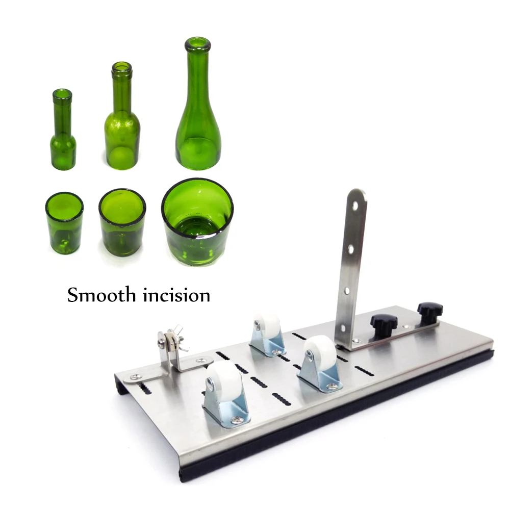 

New 2019 Glass Bottle Cutter 3-Wheel Cutting Thickness 2-12mm Stainless Steel Cutting Control Create Glass Sculptures