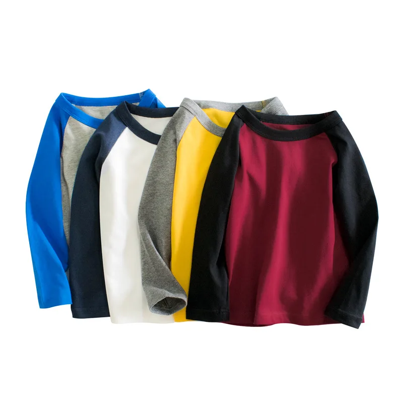 

Children's Clothing 2021 Autumn and Winter New Children's Long-sleeved T-shirt Round Neck Solid Color T-shirt Kids Clothes
