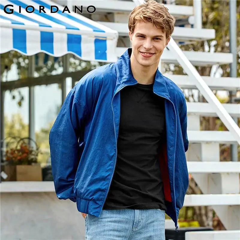 Giordano мужская куртка со стоячим воротником тонкая ветровка дышащая сетчатая подкладка мягкая свободная Casaco Masculino 91079687