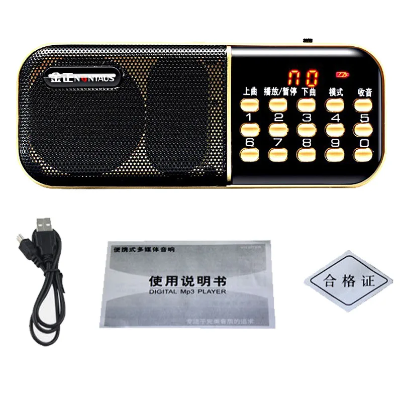 Jinzheng B837 перезаряжаемый портативный Детский mp3-плеер с радио и старой картой |