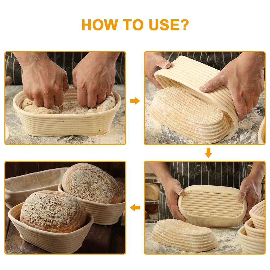 Бытовая овальная/круглая корзина из ротанга для выпечки хлеба с крышкой
