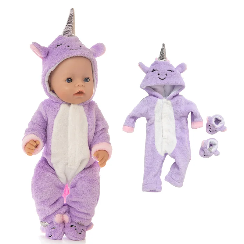 2 шт./компл. костюм + обувь Одежда для кукол 43 см Детская кукла Милый джемпер