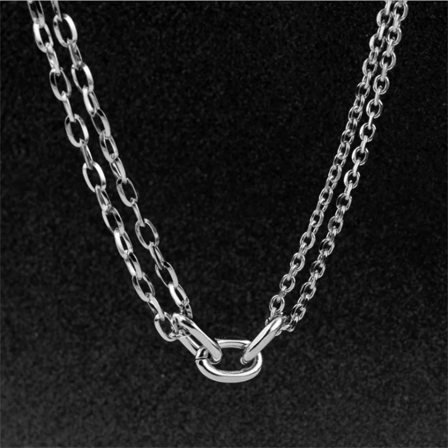 

2021 Trendy Fashion Simple Female Chain Stitching Jewelry Asymmetric Summer Clavicle Chain Stacking Accessories Necklace