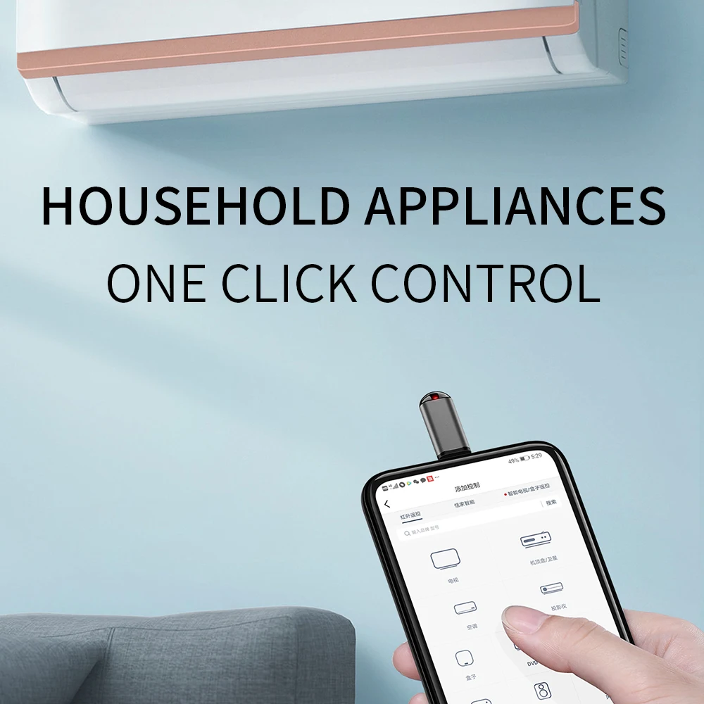 

IR Universal Remote Control For TV Box Air Conditioner App Control Infrared Appliances Mini Adapter For iPhone Micro USB Type-C