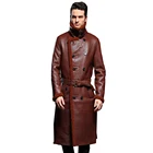 Роскошное Мужское пальто из овечьей шкуры, официальная Повседневная Длинная зимняя куртка из натуральной овчины, меховая верхняя одежда для мужчин 5XL