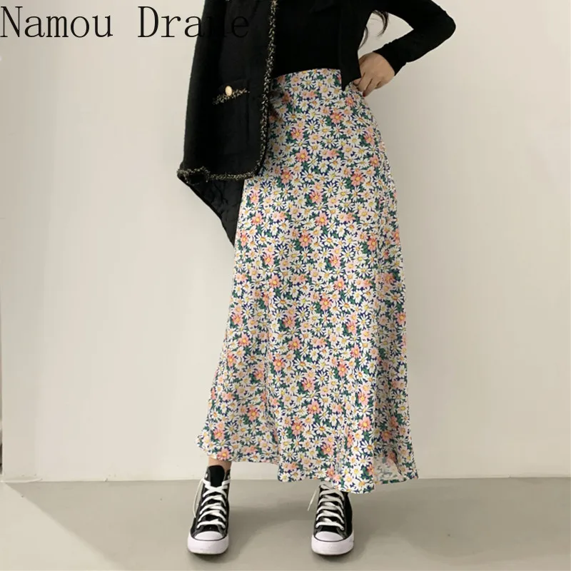 

Maxi Skirt Womens Skirts Clothing High Waist 2020Harajuku Sale Items Vintage Streetwear floral Boutique Chiffon flowy Sale Items