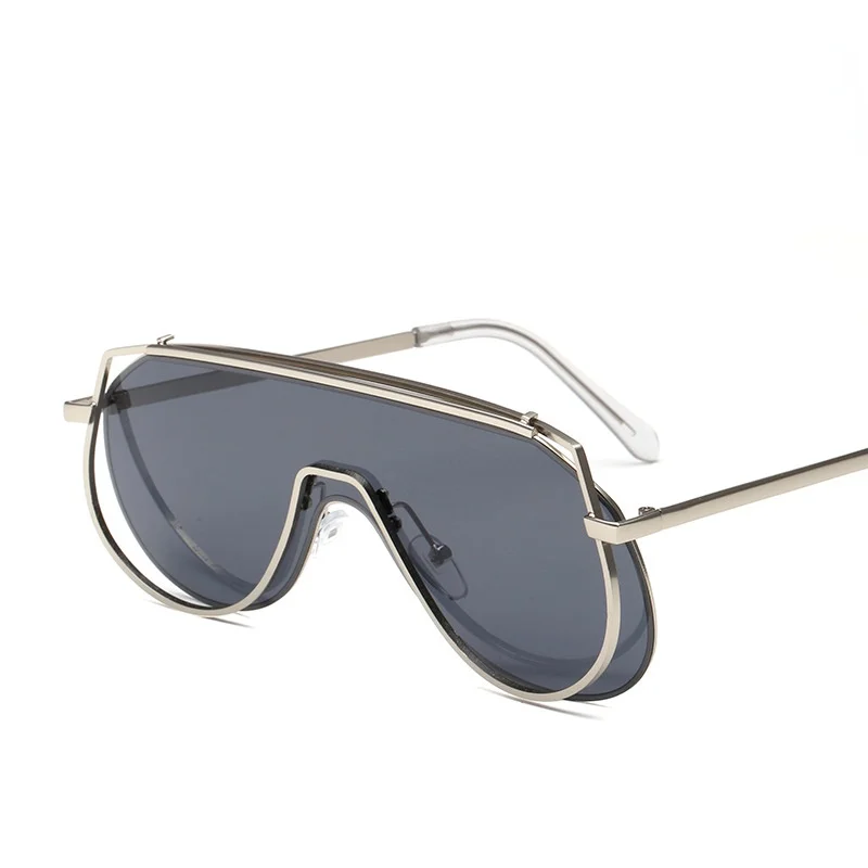 

New Fashion Avant-Garde Metal Shield Style AFIX Sunglasses Cool Aviation Brand Design Sun Glasses Oculos De Sol