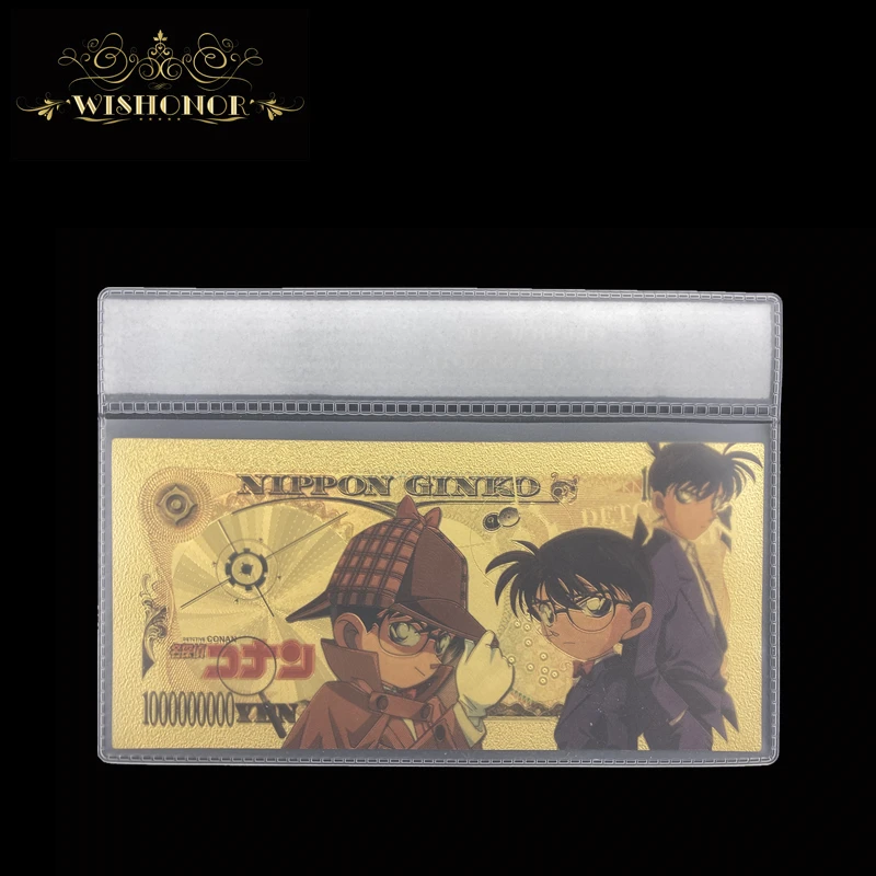 

Japan Anime Cartoon Detective Conan Gold Foiled Plastic Cards With Frame for Childhood Memory