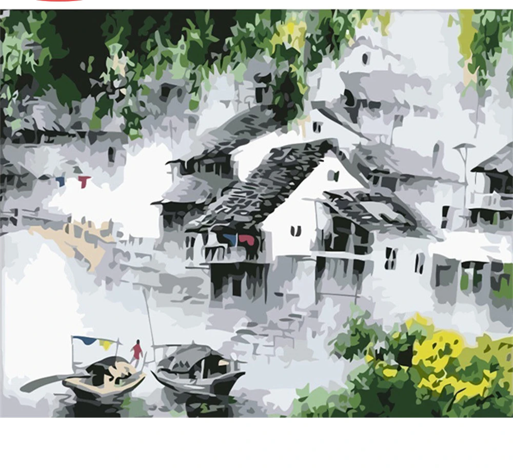 

CraftArtGo Painting By Numbers Landscape Drawing On Canvas HandPainted Gift Picture By Number Waterfall Kits Home Decoration