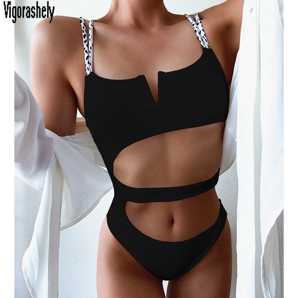 Vigorashely сексуальный выдолбленный купальник женский цельный бандажный Монокини 2020