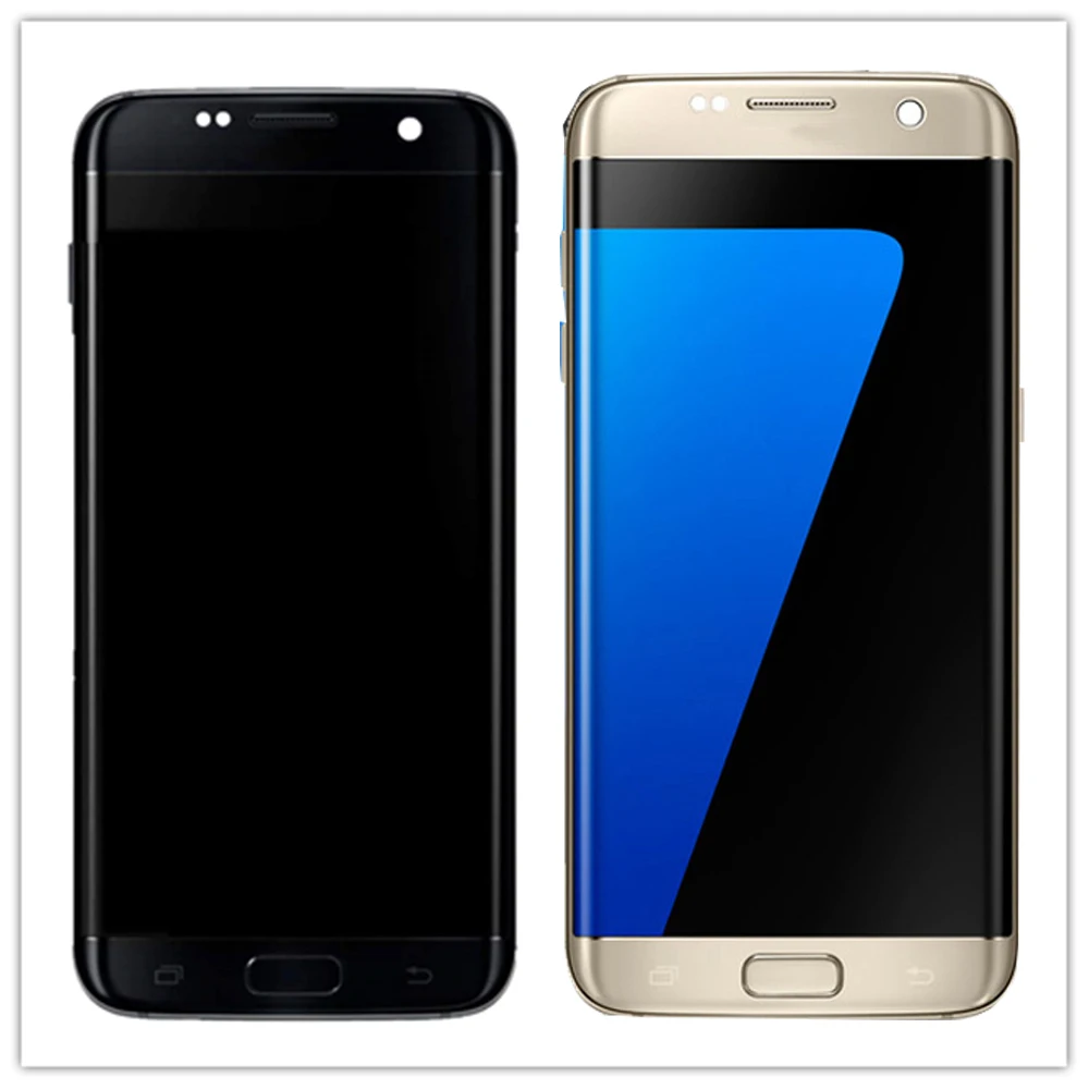100% Оригинальный 5 ɺMOLED для Samsung Galaxy S7 edge G935 G935F фотоэлемент ЖК-дисплея с рамкой