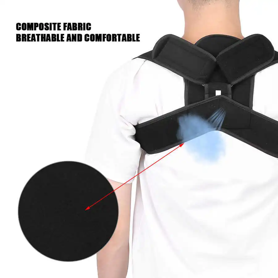 Регулируемый бандаж для спины унисекс поддержки осанки через плечо
