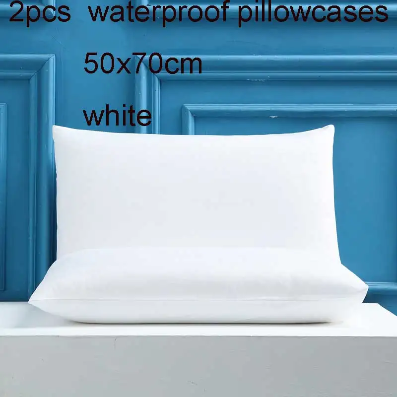 2pcs50x70pillowcase Чистый цвет водонепроницаемый защитный наматрасник эластичная натяжная простыня наматрасник queen king size покрывала покрывало - Цвет: 2pcs50x70pillowcase