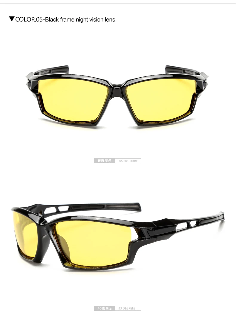 Black Yellow-1002 Длинный Хранитель Желтый Lense ночного видения вождения очки мужские Поляризованные Вождения Солнцезащитные очки поляроидные уменьшить блики - Цвет линз: Black Yellow-1002