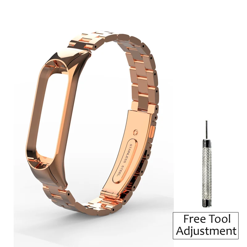 style 2 rose gold Браслет Amazfeel для mi band 4 металлический ремешок mi band 4 ремешок на запястье из нержавеющей стали ремешок для mi band 3 mi band 3 ремень - Цвет: style 2 rose gold