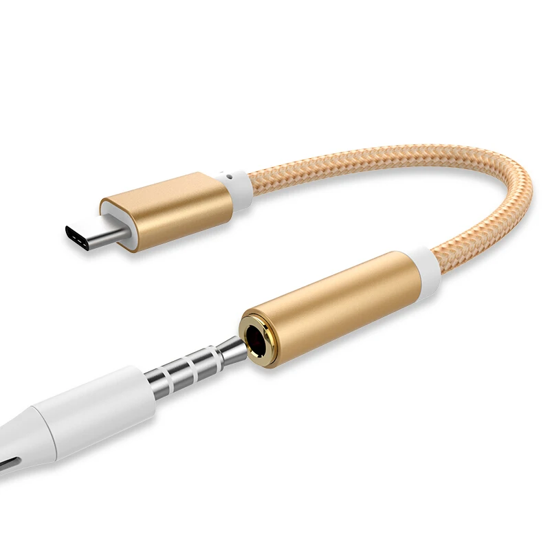 

USB-C Type C To 3.5mm Aux Audio Charging Cable Adapter Splitter Headphone Jack d