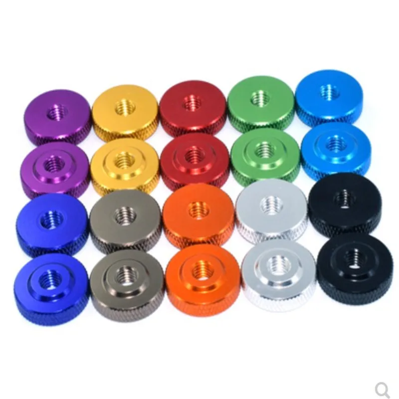 

5-10PCS M3 M4 M5 M6 m8 colourful small step Knurled Thumb hand Nut Aluminum Alloy Multicolor For FPV RC Model Toys