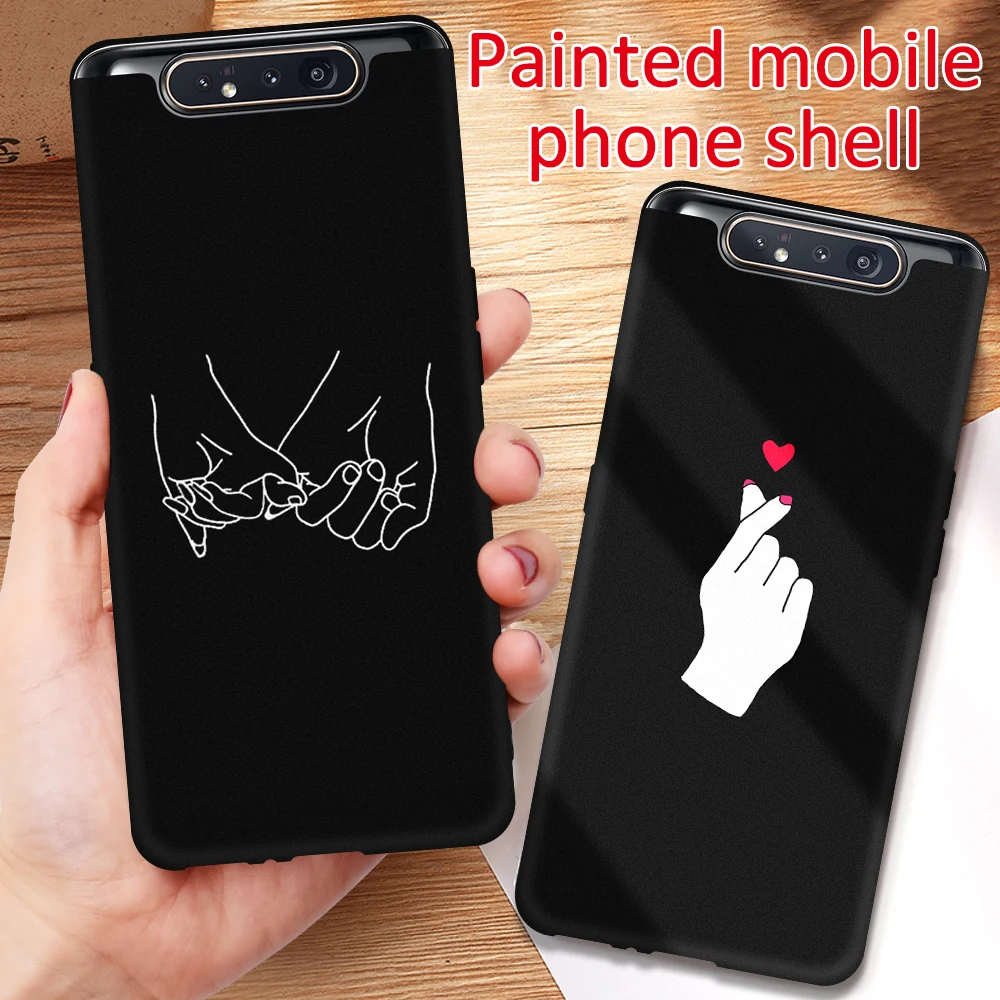 Черный матовый чехол для Samsung Galaxy A50 A70 A30 A40 A20 A10 M30 M20 M10 S10 S9 S8 Plus S10e с узором |
