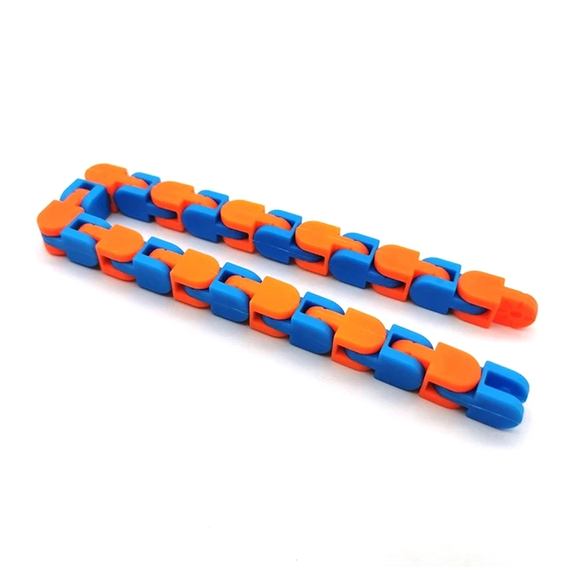 Cadena de bicicleta sensorial, cadena giratoria de 24 secciones, juguete educativo-5