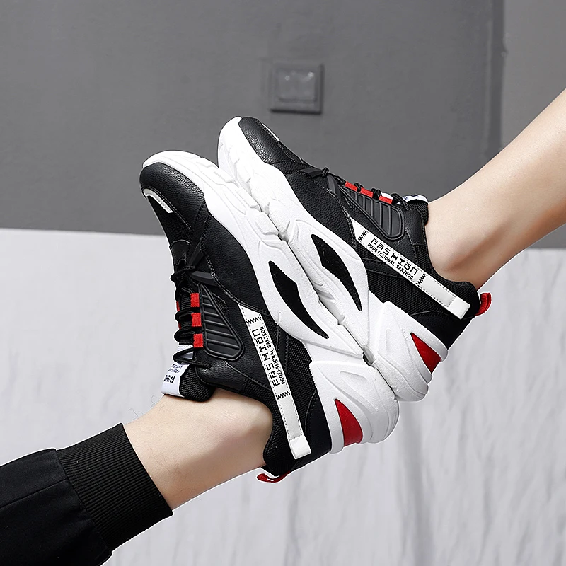 Новинка 2020 трендовые универсальные спортивные сетчатые Красные кроссовки в