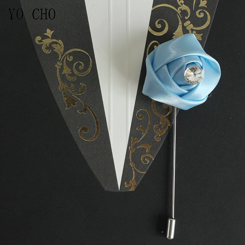 Бутоньерка YO CHO белая розовая Корсажная бутоньерка свадебная шелковые цветы для